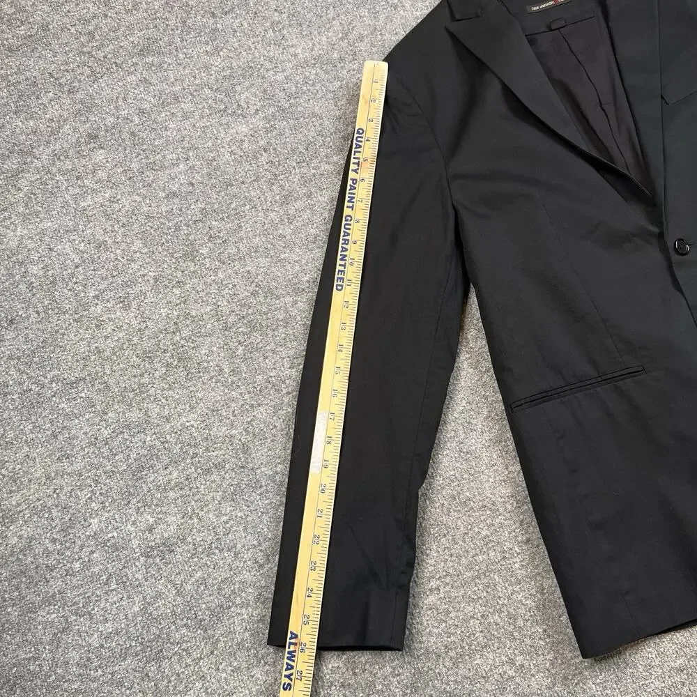 John Varvatos Blazer Mens 41-42 Slim Fit Black Cotton Peak Lapel 2 Button Jacket